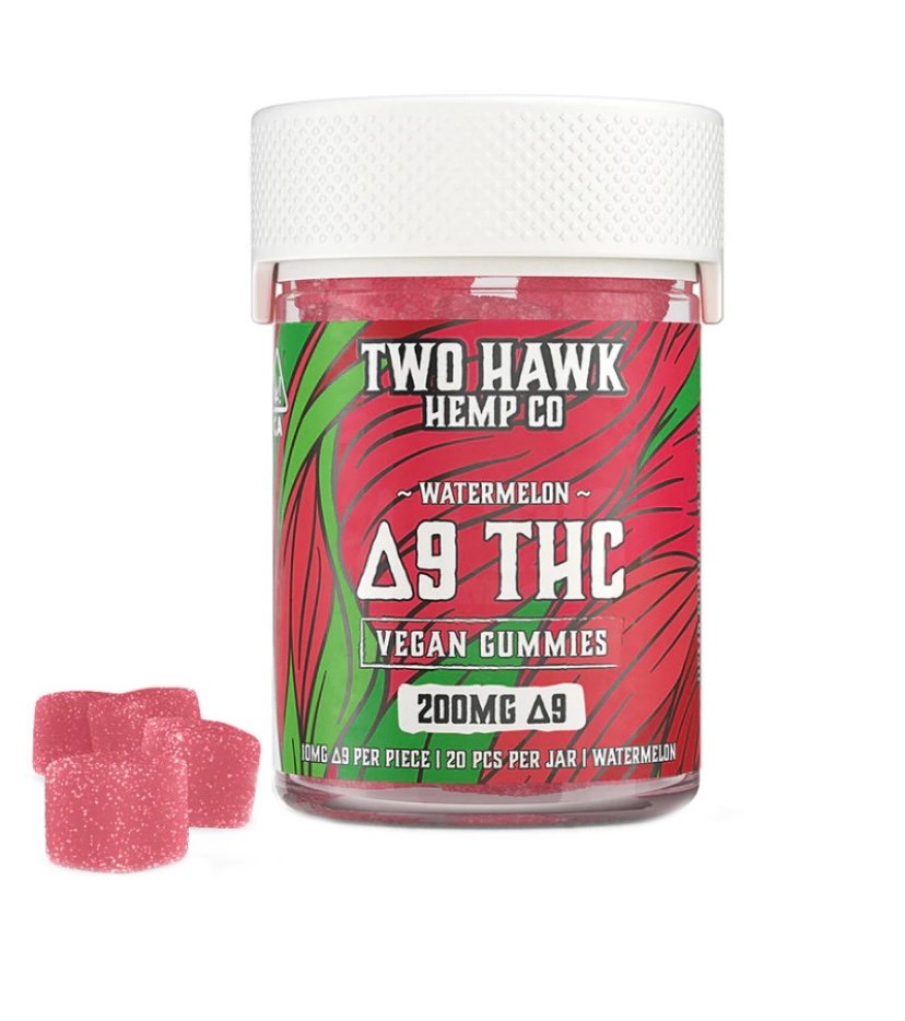 VEGAN DELTA 9 THC GUMMIES – WATERMELON – TWO HAWK EXTRACTS
