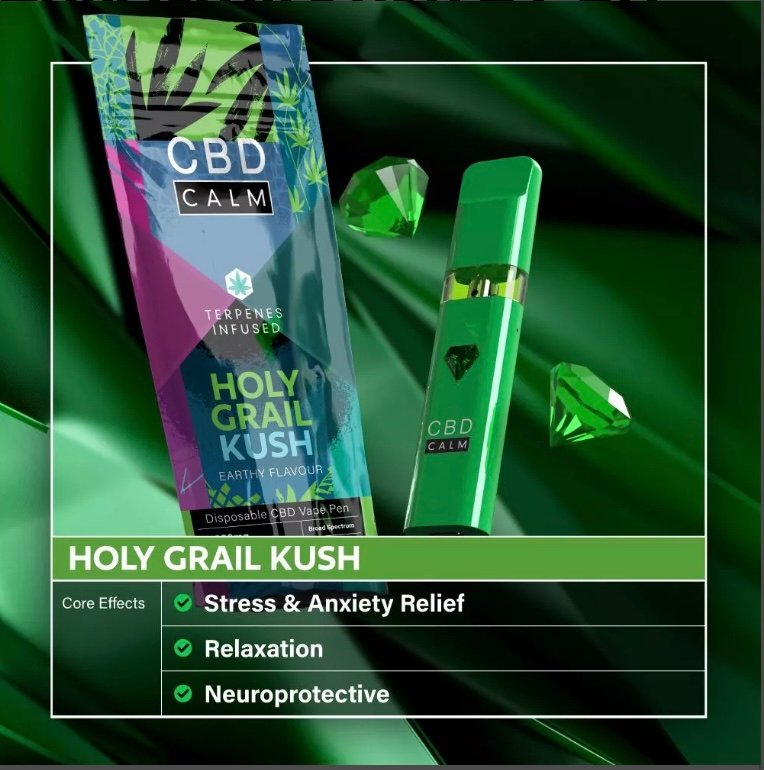 Holy Grail Kush – CBD Terpenes 1800mg Disposable Vape | CBD Calm - Image 2